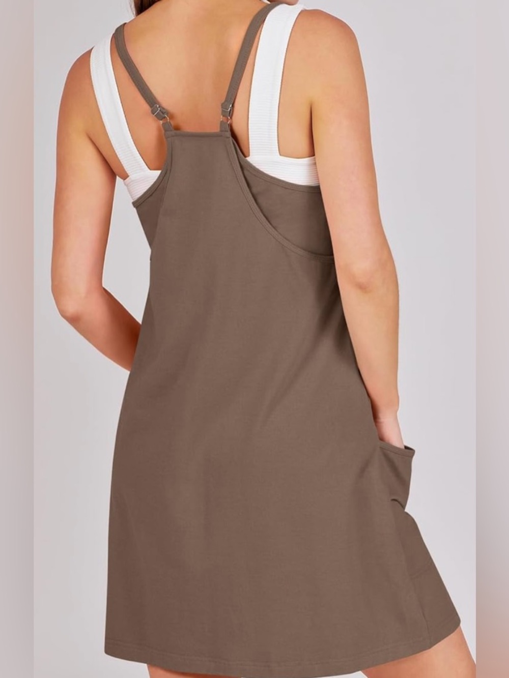 Women’s Coffee Athletic Dress With Body Shaper Attached Inside NWOT Size M - Picture 5 of 10